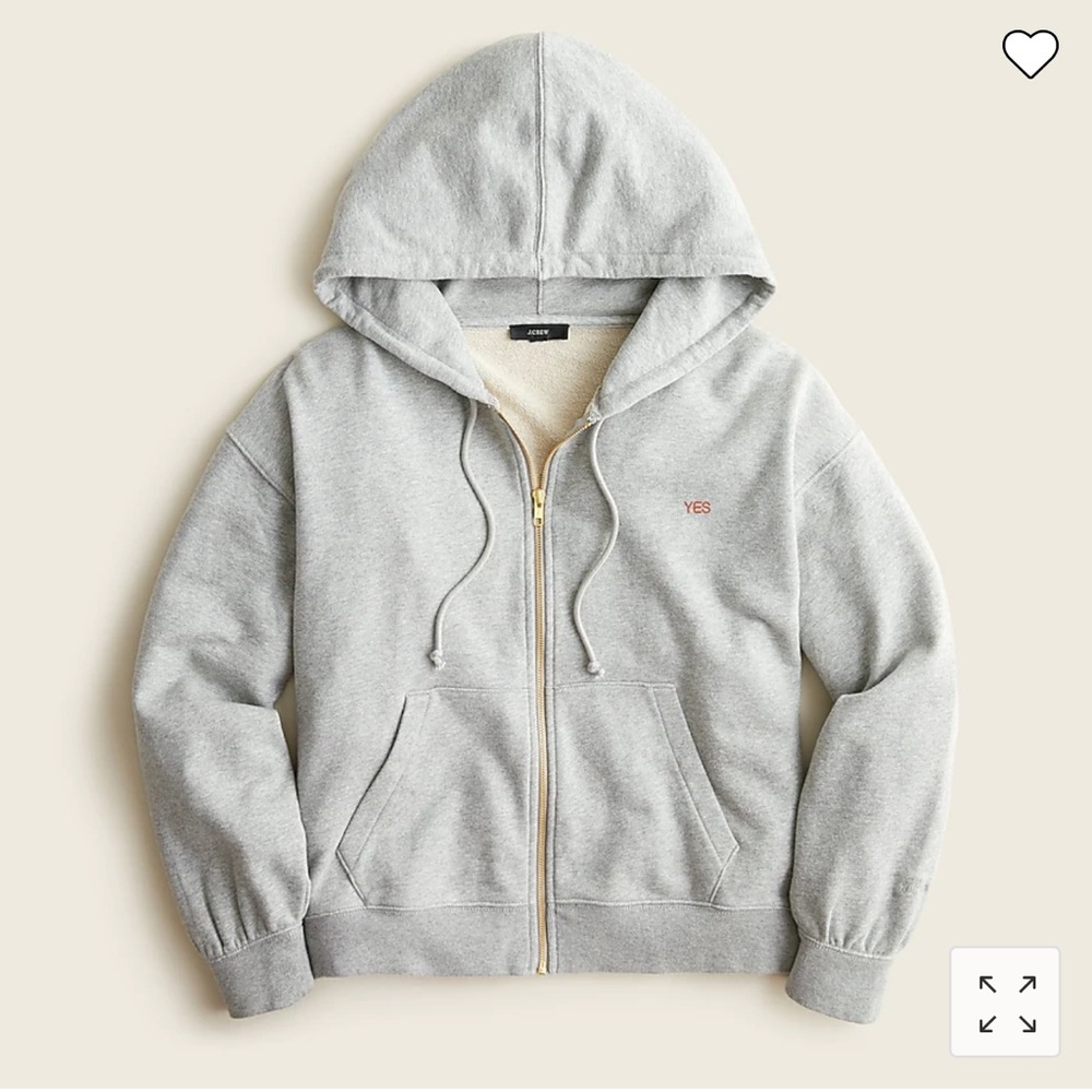 J Crew University terry zip up Hoodie
